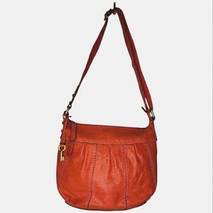 Fossil Talita Embossed Ditsy Floral Leather Shoulder Crossbody Adjustable Bag